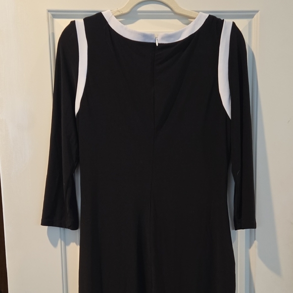 Chaps Black and White Long Sleeve Dress - Picture 6 of 9